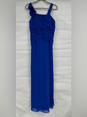 David’s Bridal Size 12 Chiffon Gown Ruched Formal Wedding Guest Gala Old Money